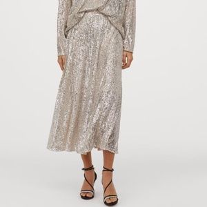 HM Calf-length Sequined Skirt Size 12